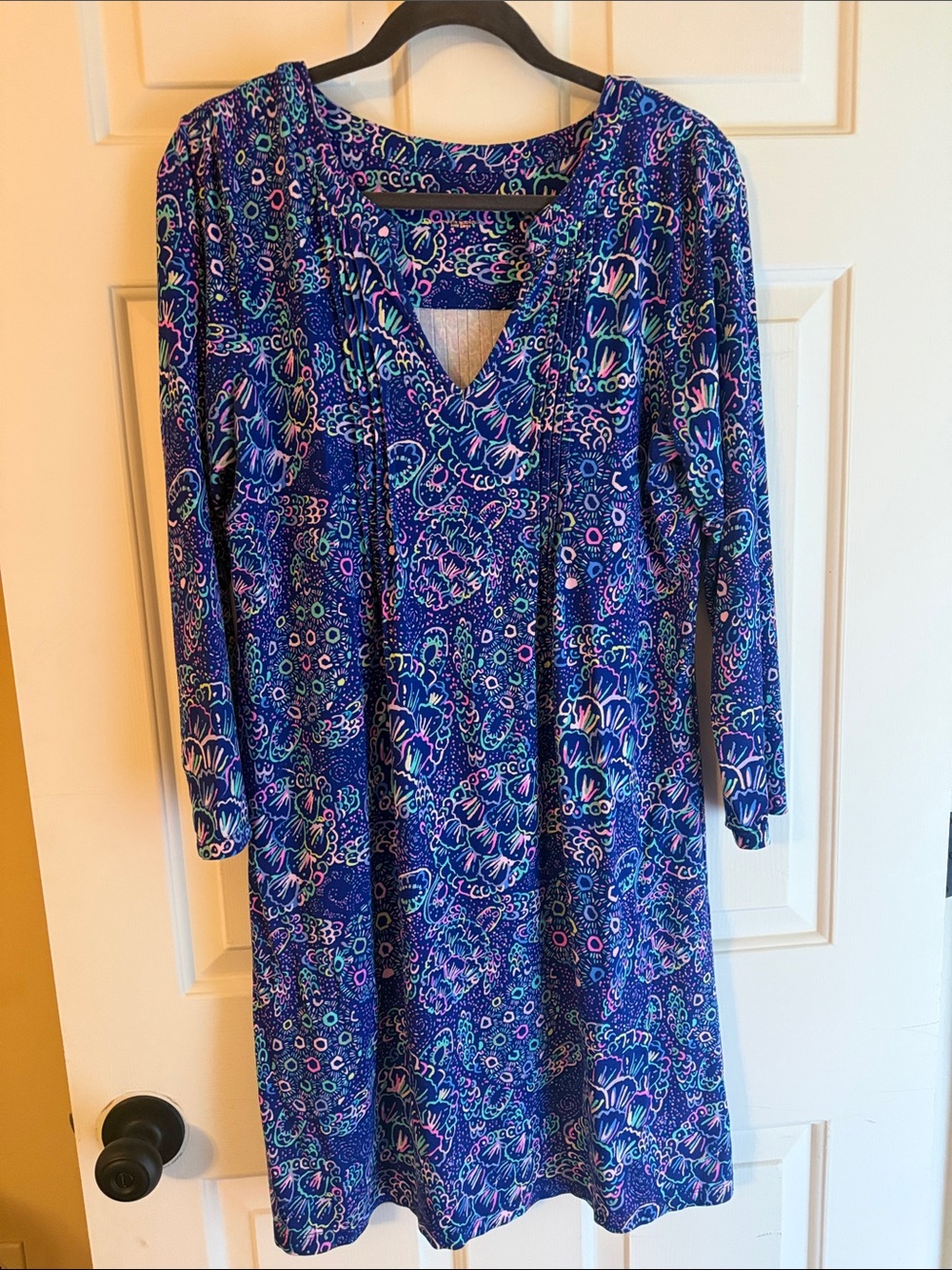 Lilly Pulitzer Navy Multicolor Floral Print Tee